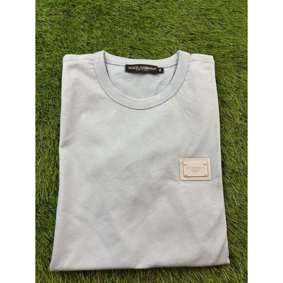 Dolce & Gabbana Logo Patch T-Shirt Blue Men’s IT 46 (US Small) 100% Cotton - Picture 8 of 8